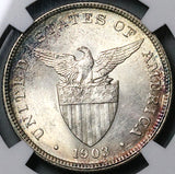 1903 NGC MS 64 Philippines 50 Centavos Silver USA Coin (23061703C)