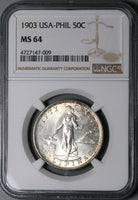 1903 NGC MS 64 Philippines 50 Centavos Silver USA Coin (23061703C)