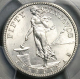 1907-S PCGS MS 63 Philippines 50 Centavos Mint State USA Silver Coin (26042201D)