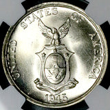 1945-S NGC MS 66 Philippines Silver 50 Centavos GEM WWII USA Coin (26040701C)