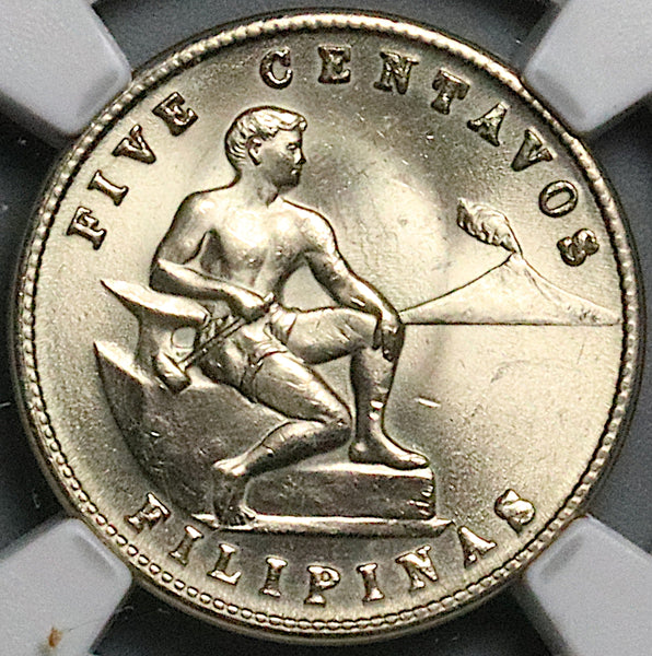 1944-S NGC MS 64 Philippines 5 Centavos Mint State USA Coin (24031703C)