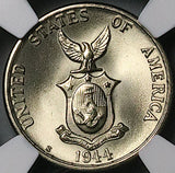 1944-S NGC MS 64 Philippines 5 Centavos Mint State USA Coin (24031703C)