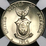 1944-S NGC MS 65 Philippines 5 Centavos Mint State USA Coin (24040204C)