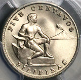 1944-S PCGS MS 65 Philippines 5 Centavos Gem Mint State USA Coin (26010903C)