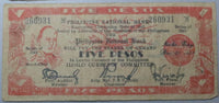 1942 Philippines 5 Pesos Iloilo City General MacArthur Emergency WWII Note (23052902R)