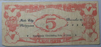 1942 Philippines 5 Pesos Iloilo City General MacArthur Emergency WWII Note (23052902R)