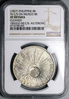 1837 NGC XF Philippines 8 Reales Counterstamp Mexico 1832-Go Silver Coin (21051801D)