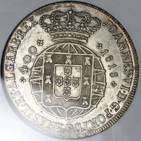 1818 NGC XF 45 Portugal John VI 400 Reis Lisbon Mint Silver Coin (25042601C)