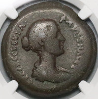 148 NGC F Faustina Jr Egypt Alexandria Drachm Temple Isis Harpokrates Roman Rare (23112301C)