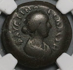 162 NGC F Faustina Jr Egypt Alexandria Diobol Eagle Marcus Aurelius Rare (24010602C)