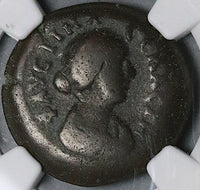 162 NGC F Faustina Jr Egypt Alexandria Diobol Eagle Marcus Aurelius Rare (24010602C)