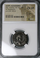 163 NGC Ch VF Marcus Aurelius Egypt Alexandria Tetradrachm Zeus Bust Coin (24042702C)