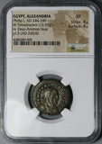 245 NGC XF Egypt Alexandria Philip I Tetradrachm Zeus Ammon Bust Pedigree Rare (26012301C