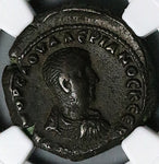 258 NGC XF Saloninus Egypt Alexandria Rare Tetradrachm Zeus Bust Year 6 (25051802C)