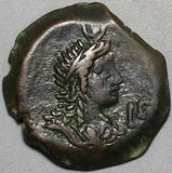 70 Vespasian Roman Egypt Alexandria Isis Bust Bronze Diobol Year 3 (26062802R)