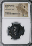 37 NGC  F Agrippa AE As  Caligula Restoration Roman Empire Neptune Commemorative (26050803C)