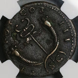 140 NGC Ch VF Fine Style Antoninus Pius Roman Empire AE As Caduceus (25111804C)