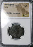 143 NGC VF  Antoninus Pius Roman Empire AE As Sow Rome Foundation Myth (26062303C)