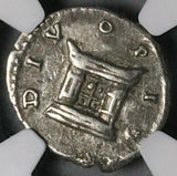 161 NGC XF Antoninus Pius Roman Empire Denarius Posthumous Altar (26051002C)