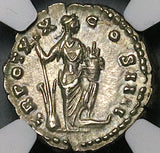 156 NGC AU Antoninus Pius Roman Empire Denarius Annona 5/5 5/5 (24040502C)