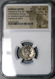 153 NGC Ch AU Antoninus Pius Roman Empire Denarius Rare Portrait Annona 4/5 (23121603C)