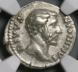 161 NGC VF Antoninus Pius Roman Empire Denarius Eagle Posthumous (26051003C)