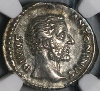 161 NGC XF Antoninus Pius Roman Empire Denarius Consecratio Eagle Marcus Aurelius (24061701D)