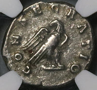 161 NGC XF Antoninus Pius Roman Empire Denarius Consecratio Eagle Marcus Aurelius (24061701D)