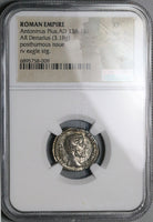 161 NGC XF Antoninus Pius Roman Empire Denarius Consecratio Eagle Marcus Aurelius (24061701D)