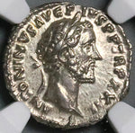 158 NGC Ch XF Antoninus Pius Roman Empire Denarius 20th Year Commemorative Emperor Sacrificing (25011503C)