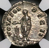158 NGC Ch XF Antoninus Pius Roman Empire Denarius 20th Year Commemorative Emperor Sacrificing (25011503C)