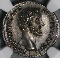 148 NGC AU Antoninus Pius Roman Empire Denarius Felicitas Caduceus (24043004C)
