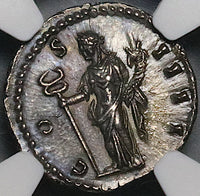148 NGC AU Antoninus Pius Roman Empire Denarius Felicitas Caduceus (24043004C)