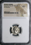154 NGC AU Antoninus Pius Roman Empire AR Denarius Fortuna Rudder (25090702C)