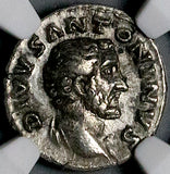 161 NGC VF Antoninus Pius Roman Empire Denarius Funeral Pyre Posthumous (26070501C)