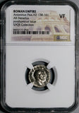 161 NGC VF Antoninus Pius Roman Empire Denarius Funeral Pyre Posthumous (26070501C)