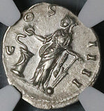 148 NGC XF Antoninus Pius Roman Empire Denarius Salus Snake Rudder (24050902C)