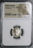 148 NGC XF Antoninus Pius Roman Empire Denarius Salus Snake Rudder (24050902C)