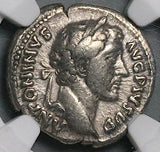 146 NGC VF Antoninus Pius Roman Empire Denarius Jupiter Thunderbolt Throne (26051004C)