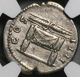 146 NGC VF Antoninus Pius Roman Empire Denarius Jupiter Thunderbolt Throne (26051004C)