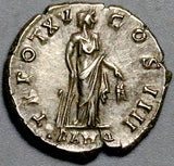 151 Antoninus Pius Roman Empire AU Denarius Tranquillitas Scarce (26061901R)
