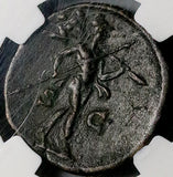 145 NGC XF Antoninus Pius Roman Empire Dupondius Mars Spear Trophy (26070101C)