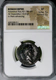 145 NGC XF Antoninus Pius Roman Empire Dupondius Mars Spear Trophy (26070101C)