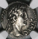 8 BC NGC Ch VF Augustus Denarius Roman Empire Caesar Gaius Galloping Legionary Eagle Rare (25121101C)