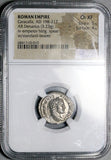213 NGC Ch XF Caracalla Roman Empire Denarius Rare Emperor Attendant (26091701C)