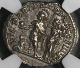 217 NGC VF Caracalla Roman Empire Denarius RARE Emperor Crowned by Victory Parthian Captive (26031301C)