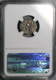 217 NGC VF Caracalla Roman Empire Denarius RARE Emperor Crowned by Victory Parthian Captive (26031301C)