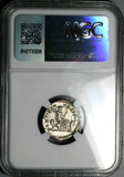 207 NGC AU Caracalla Roman Empire Denarius Securitas Throne Altar (25052802C)