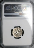 123 BC NGC Ch VF Roman Republic AR Denarius Porcius Cato Biga Victory (25051501D)