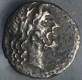 88 BC NGC F Cn Clodianus Roman Republic Quinarius Jupiter Victory Crowning Trophy (26101204C)